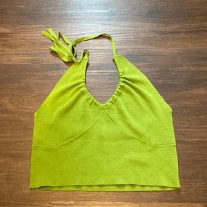 Backless Green Halter Top